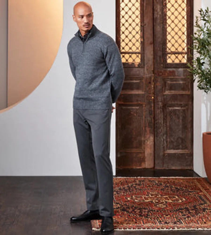 Modern Fit Quarter-Zip Jaspe Sweater