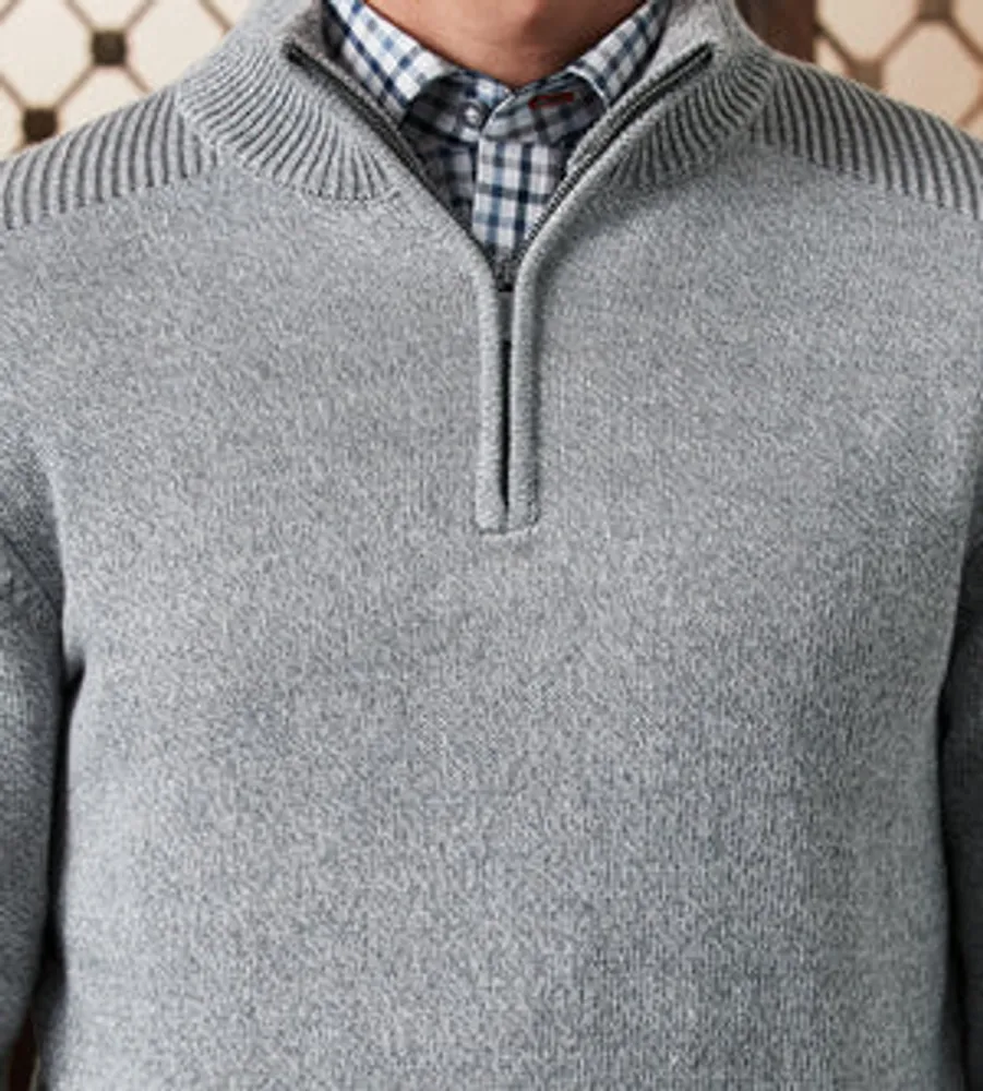 Modern Fit Quarter-Zip Jaspe Sweater