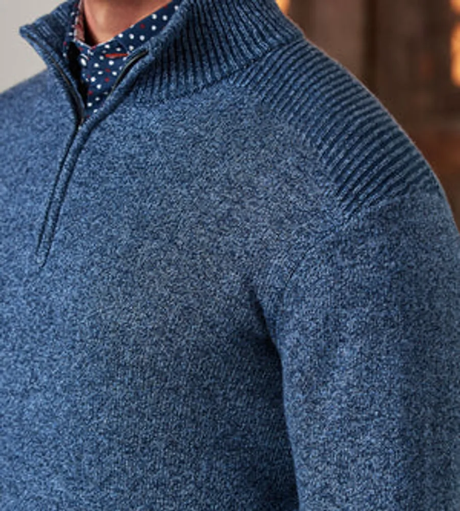 Modern Fit Quarter-Zip Jaspe Sweater