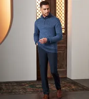 Modern Fit Quarter-Zip Jaspe Sweater