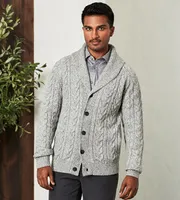 Modern Fit Shawl Collar Cable Knit Cardigan Sweater – Tip Top