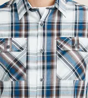 Modern Fit Long Sleeve Plaid Sport Shirt