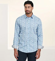 Modern Fit Non-Iron Long Sleeve Floral Pattern Sport Shirt