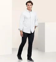 Modern Fit Long Sleeve Double-Collar Jacquard Sport Shirt