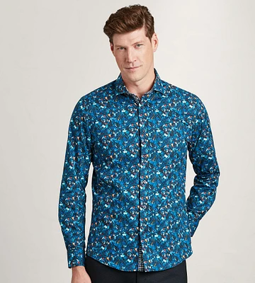 Modern Fit Long Sleeve Water Colour Sport Shirts