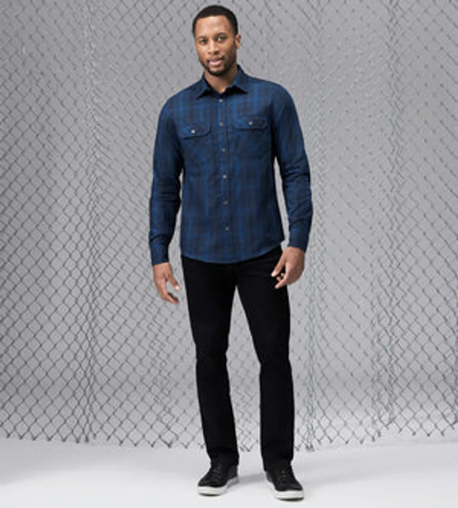 Modern Fit Long Sleeve Plaid Sport Shirt