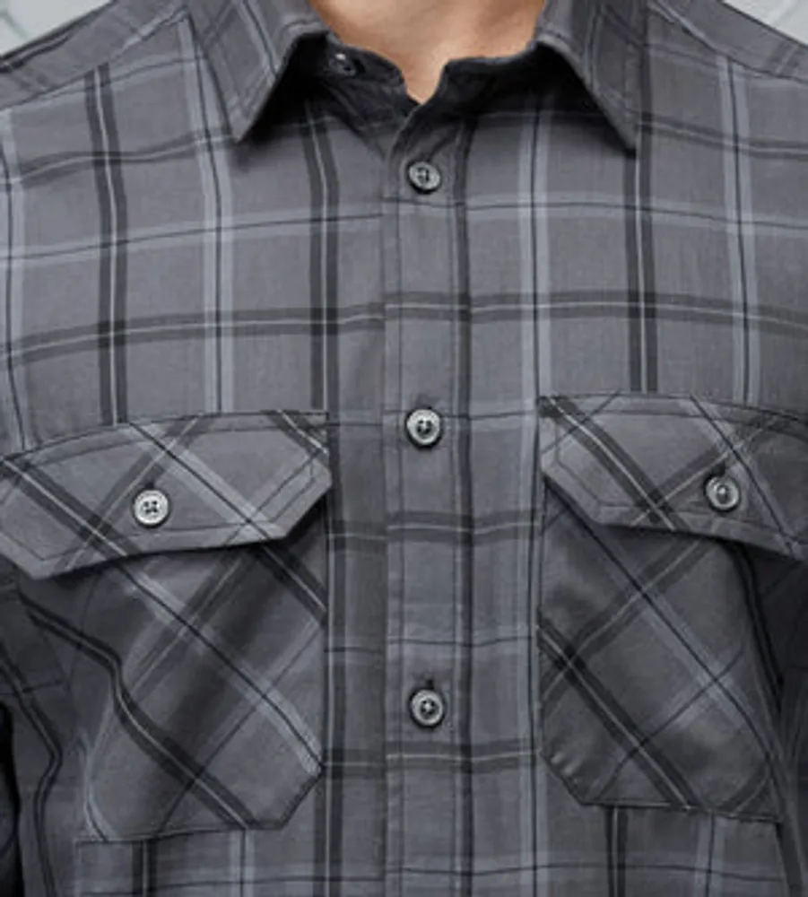 Modern Fit Long Sleeve Plaid Sport Shirt