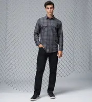 Modern Fit Long Sleeve Plaid Sport Shirt