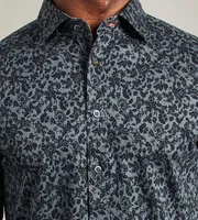 Modern Fit Long Sleeve 360° Stretch Floral Print Sport Shirt