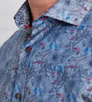 Modern Fit Long Sleeve Floral Print Sport Shirt