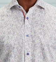 Modern Fit Long Sleeve Water Colour Print Sport Shirt