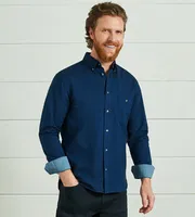 Modern Fit Long Sleeve Stretch Oxford Sport Shirt