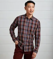 Modern Fit Long Sleeve Soft Touch Plaid Sport Shirt