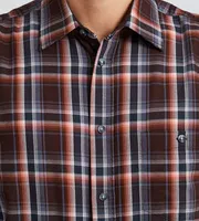 Modern Fit Long Sleeve Soft Touch Plaid Sport Shirt