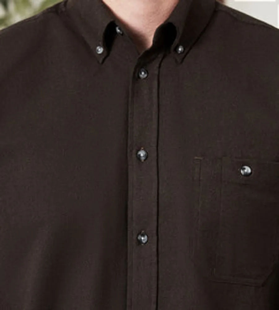 Modern Fit Long Sleeve Soft Touch Solid Flannel Sport Shirt