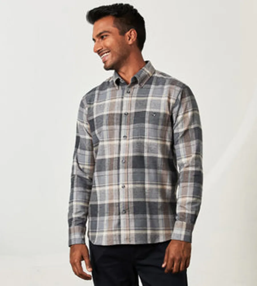 Modern Fit Long Sleeve Soft Touch Plaid Flannel Sport Shirt