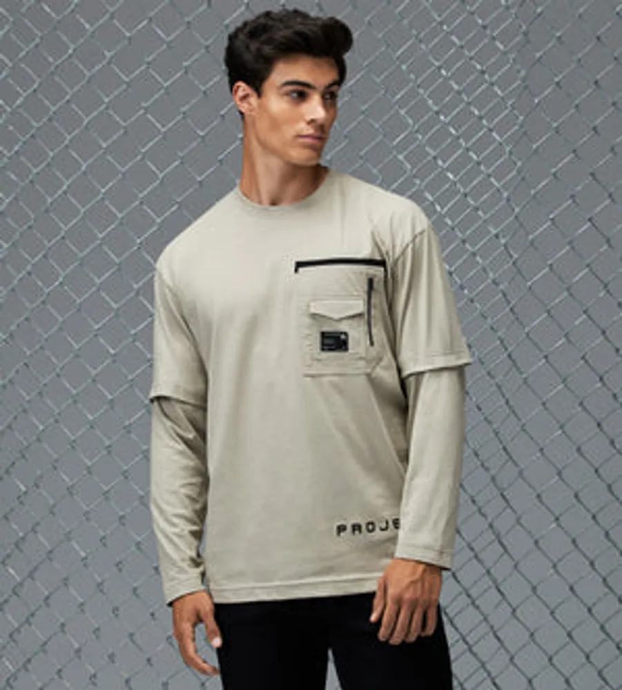 Modern Fit Long Sleeve Crew Neck Shirt