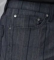 Modern Fit Five-Pocket Tonal Plaid Casual Pants