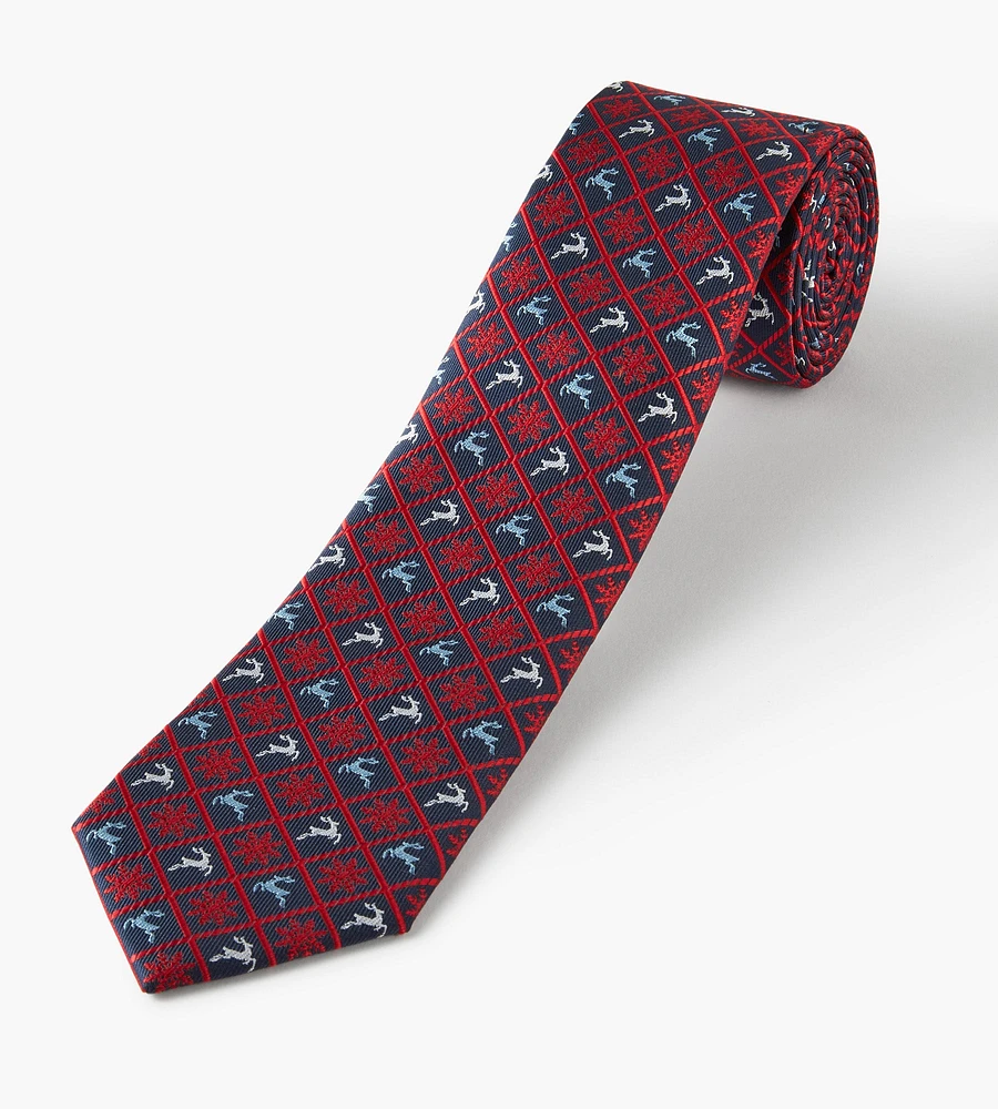 Argyle Reindeer Tie