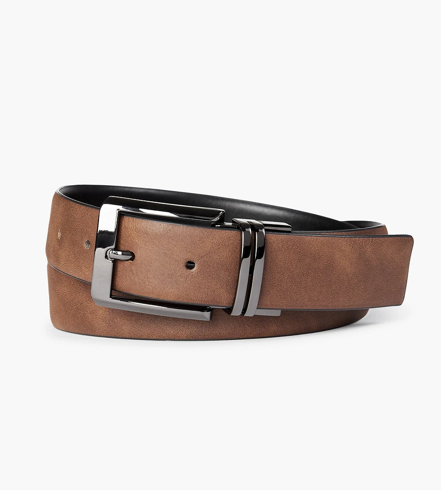 Belt Reversible Double Gunmetal Buckle