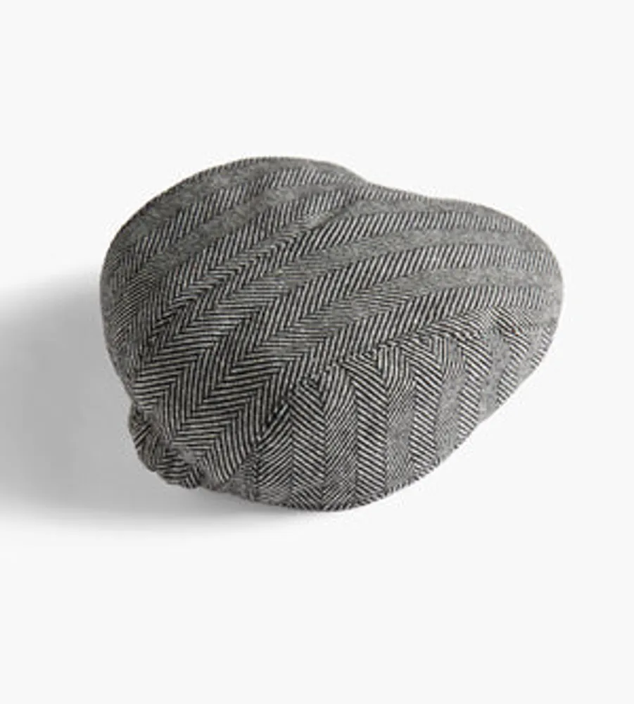 Herringbone Print Flat Cap