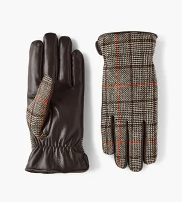 Plaid Vegan Leather Gloves