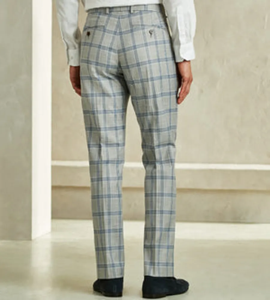 G Grafton Slim Fit Check Suit Separate Pants