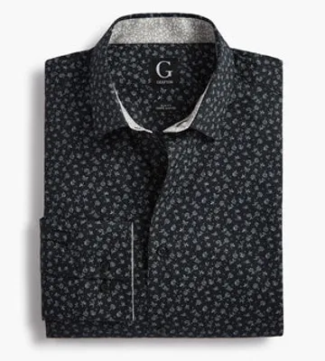 Slim Fit Paisley Print Performance Dress Shirt