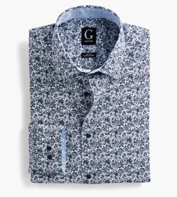 Slim Fit Paisley Print Performance Dress Shirt