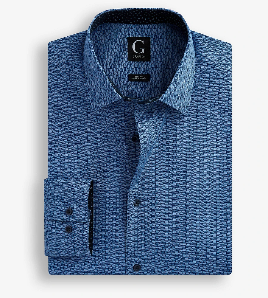 Slim Fit Geo Print Dress Shirt