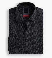 Slim Fit Stretch Dot Print Dress Shirt