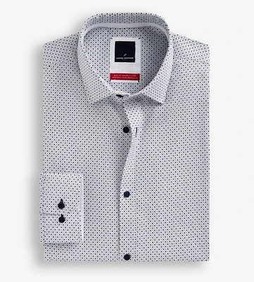 Slim Fit Stretch Geo Print Dress Shirt