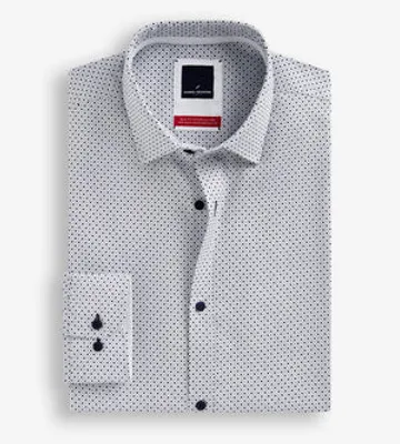 Slim Fit Stretch Geo Print Dress Shirt