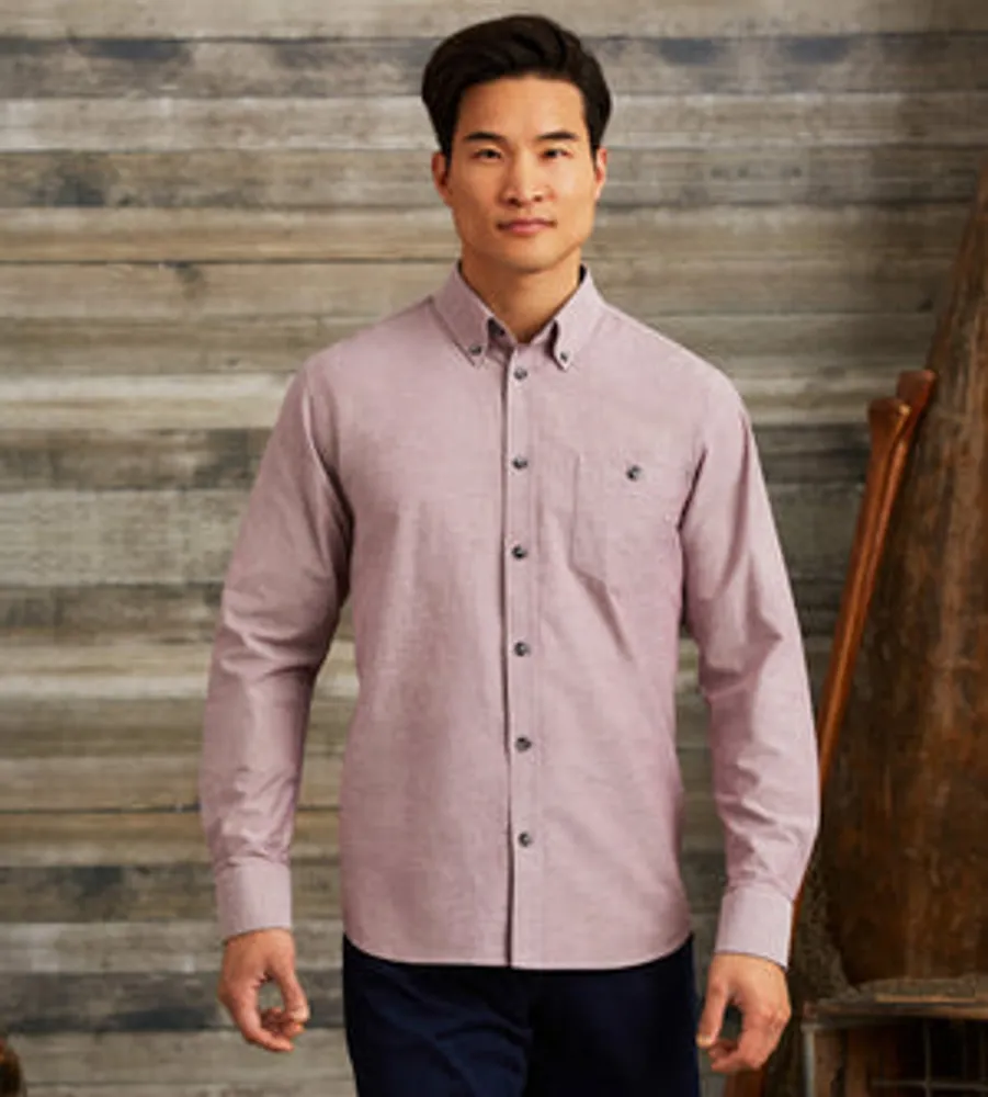 Modern Fit Long Sleeve Oxford Sport Shirt