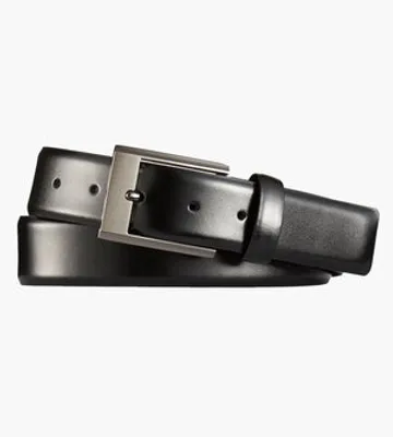 Smooth Laser-Etched Square Tongue Buckle Belt