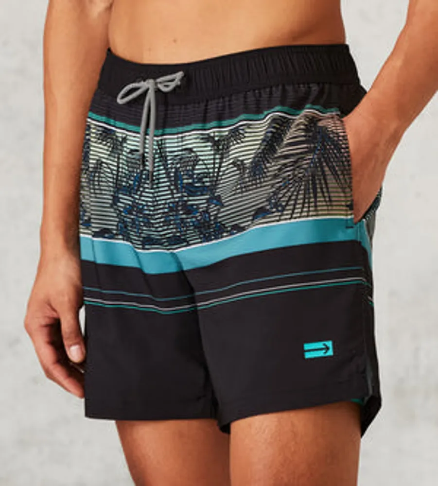Projek Raw Modern Fit All Over Print Swim Shorts With Compression Liner