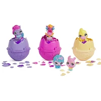 Hatchimals Alive, Panier de printemps avec 6 mini figurines, 3 oeufs qui éclosent tout seuls, cadeau amusant de Pâques