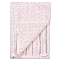 Trend Lab Pink and Gray Cloud Knit Blanket