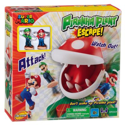 Epoch Games Super Mario Piranha Plant Escape! with Collectible Super Mario Action Figures - English Edition