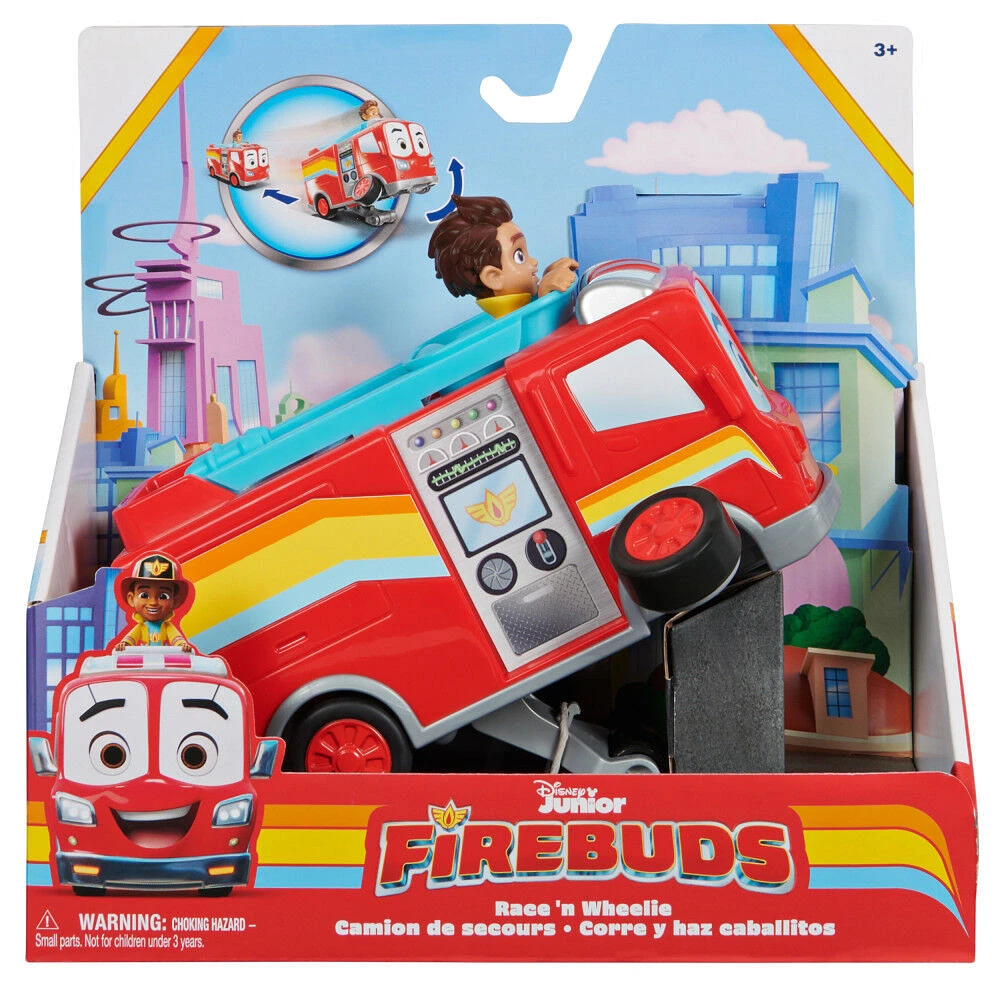 Disney Junior Firebuds, Camion de pompier Bo et Flash à rétrofriction et roue arrière