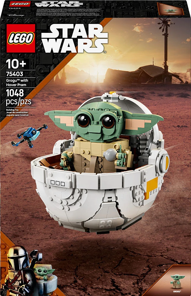 LEGO Star Wars : Le Mandalorien Grogu et son landau à répulseurs, Figurine à construire et à collectionner 75403