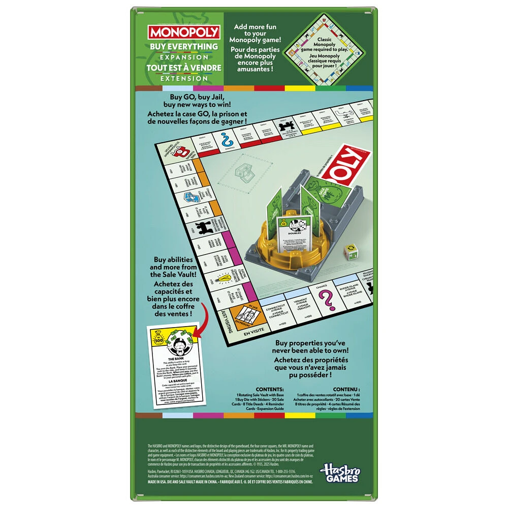 Monopoly, EXTENSION Tout est à vendre (jeu Monopoly classique requis pour jouer)