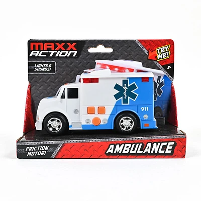 Maxx Action Ambulance de véhicules de secours avec lumières et sons