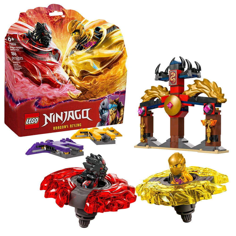 LEGO NINJAGO Dragon Spinjitzu Battle Pack - Spinning Blade Building Toy for Boys and Girls - 71826