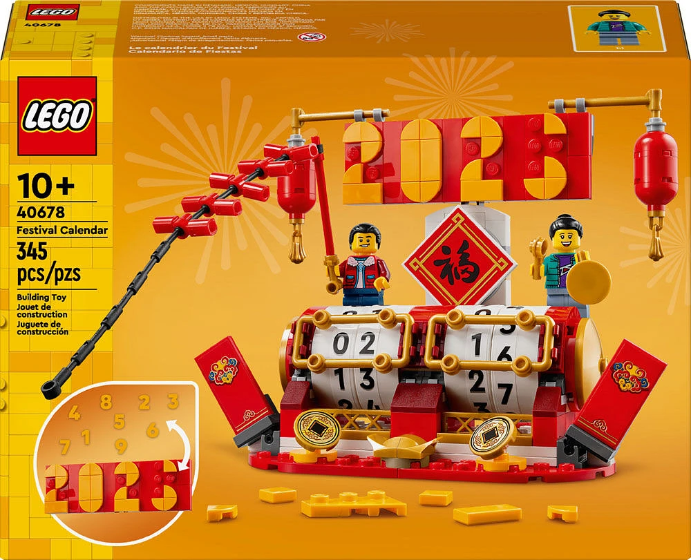 LEGO Le calendrier du Festival Cadeau pour les fêtes, Ensemble de construction du Nouvel An lunaire pour enfants 40678