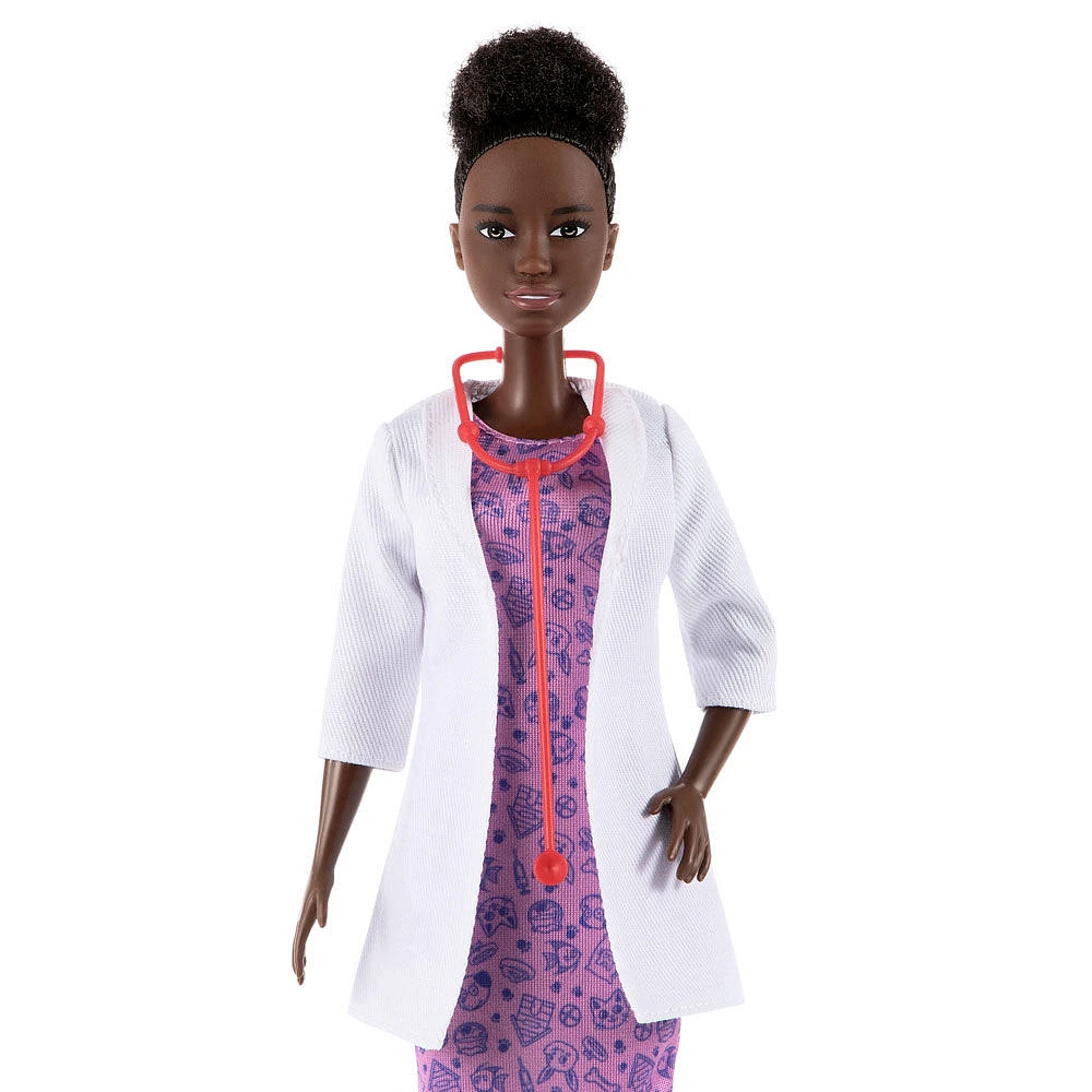 Barbie Vétérinaire et Accessoires avec Poupée Brune