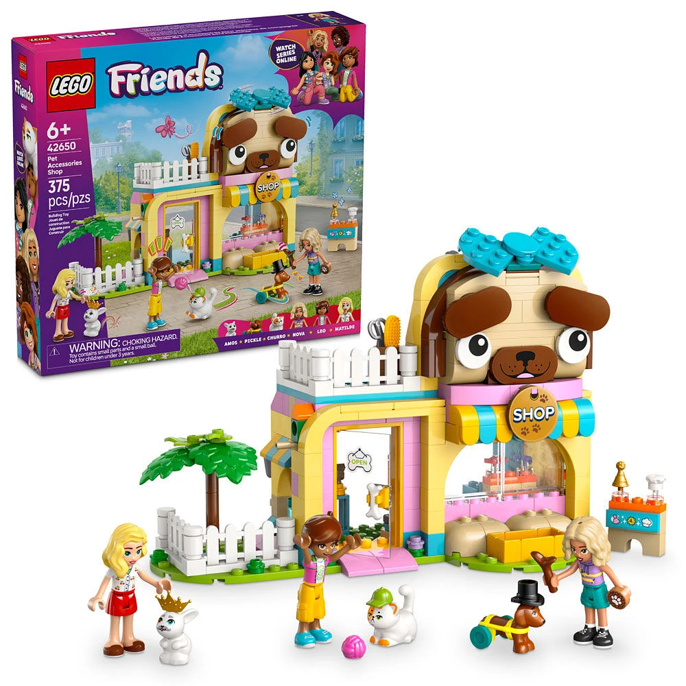 LEGO Friends Pet Accessories Shop Pretend Play Set - Building Toy for Kids with 3 Minidolls - 42650