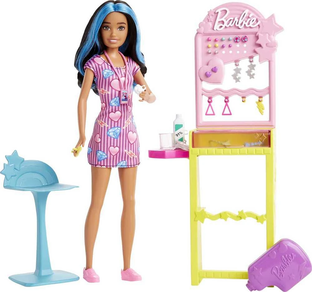 Barbie Skipper Premiers Jobs, coffret perçage des oreilles avec outil