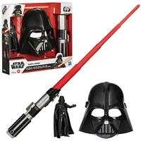 Star Wars, Pack Côté obscur Darth Vader, sabre laser, masque, figurine et accessoire