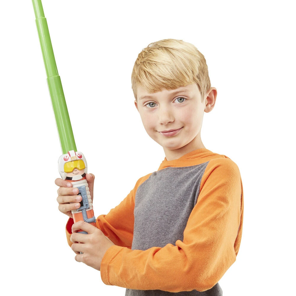 Star Wars Lightsabler Squad, Sabre laser Luke Skywalker à lame verte extensible, jouet de déguisement